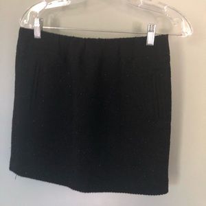 Black Wool LOFT Miniskirt